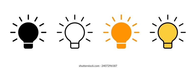 Lamp icon set vector. Light bulb sign and symbol. idea symbol.