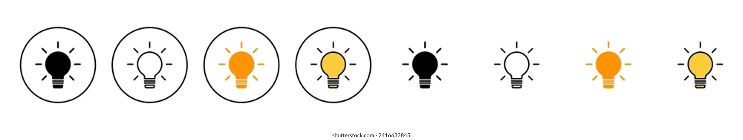 Lamp icon set vector. Light bulb sign and symbol. idea symbol.