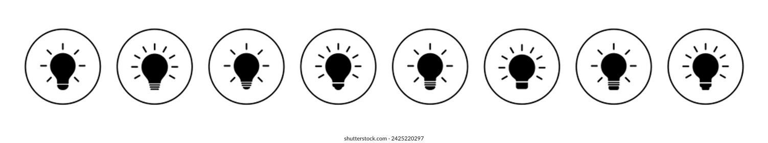 Lamp icon set vector. Light bulb sign and symbol. idea symbol.