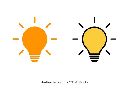 Lamp icon set  for web and mobile app. Light bulb sign and symbol. idea symbol.