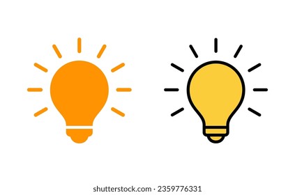 Lamp icon set  for web and mobile app. Light bulb sign and symbol. idea symbol.