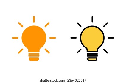 Lamp icon set  for web and mobile app. Light bulb sign and symbol. idea symbol.