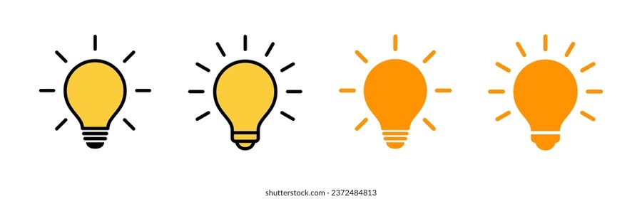 Lamp icon set  for web and mobile app. Light bulb sign and symbol. idea symbol.