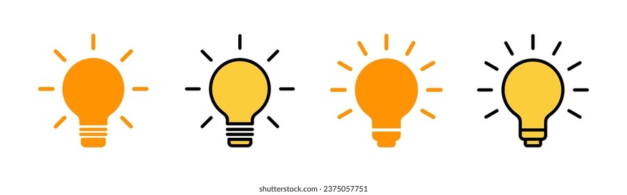 Lamp icon set  for web and mobile app. Light bulb sign and symbol. idea symbol.