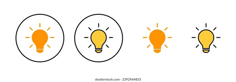 Lamp icon set  for web and mobile app. Light bulb sign and symbol. idea symbol.
