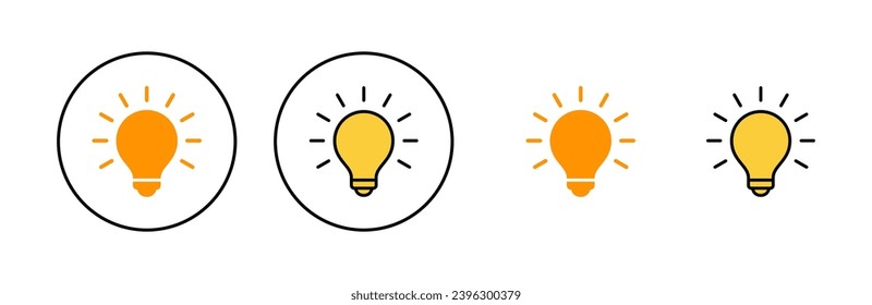 Lamp icon set  for web and mobile app. Light bulb sign and symbol. idea symbol.