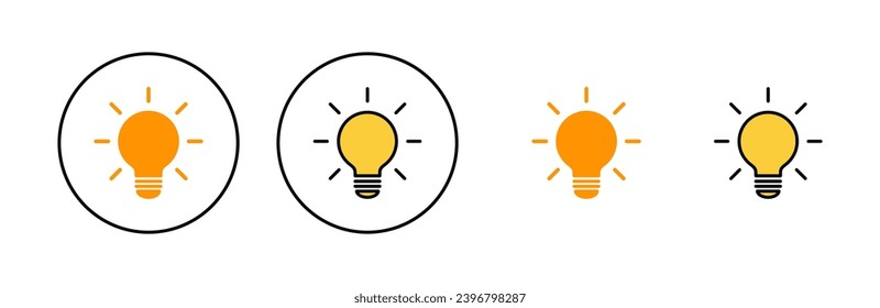 Lamp icon set  for web and mobile app. Light bulb sign and symbol. idea symbol.