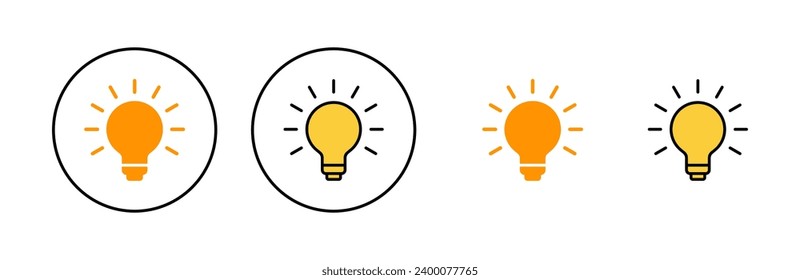 Lamp icon set  for web and mobile app. Light bulb sign and symbol. idea symbol.