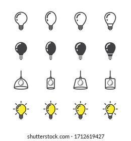 Lamp icon set/Flat icon set design, Out line vector icon set for design.