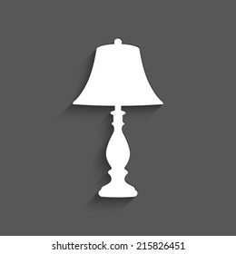 lamp icon with shadow on a grey background