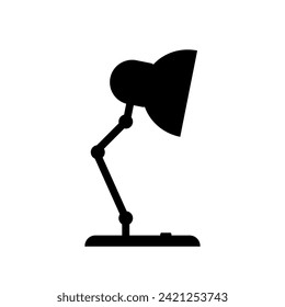 lamp icon, Silhouette of a table lamp isolated on a white background