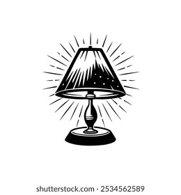 Lamp Icon Silhouette Vector Design Logo