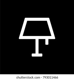 Lamp icon for simple flat style ui design.