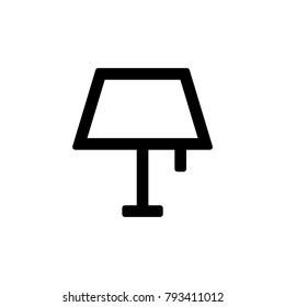 Lamp icon for simple flat style ui design.