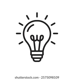 Lamp icon Simple thin outline
