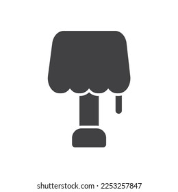 Lamp icon with solid style