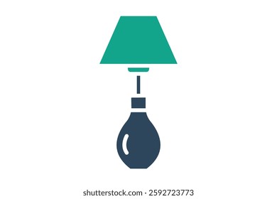 Lamp icon. solid icon style. icon related to furniture. furniture elements vector illustration