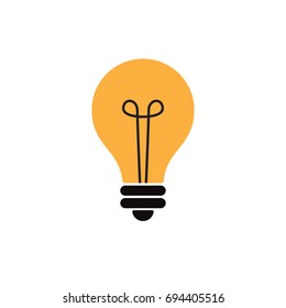 Lamp icon. Symbol of idea. Flat design vector illustration.