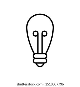 Lamp icon, symbol of idea. Light bulb pictogram.