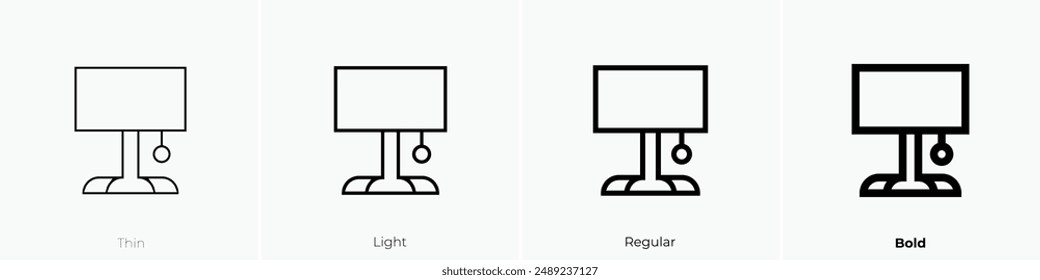 lamp icon. Thin, Light Regular And Bold style design isolated on white background