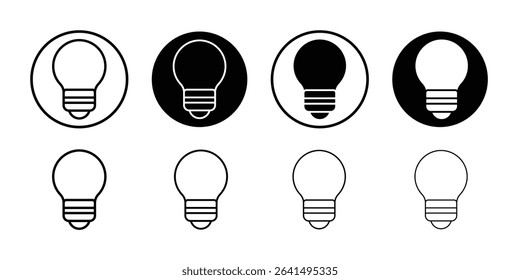 Lamp icon Thin line illustration set vector
