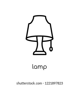 lamp icon. Trendy modern flat linear vector lamp icon on white background from thin line Furniture and household collection, outline vector illustration
