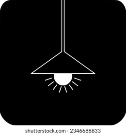 Icono de la lámpara, icono negro verdadero