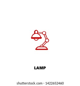 lamp icon. lamp vector design. sign design. red color