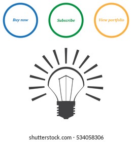 Lamp Icon Vector flat design style