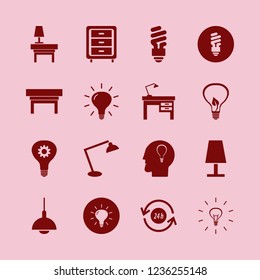 lamp icon. lamp vector icons set bulb head, table lamp, desk table lamp and nightstand