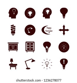 lamp icon. lamp vector icons set desk table lamp, nightstand, lamp nightstand and out arrows