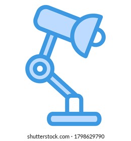 Lamp icon vector illustration in blue style for any projects, use for website mobile app presentation