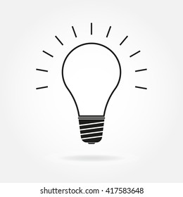 Lamp icon. Vector illustration of bulb lamp.