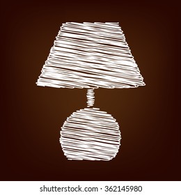 Lamp icon. Vector illustration with chalk effect