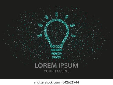 Lamp  icon. Vector Illustration. Design logo element. Isolated on black  background.