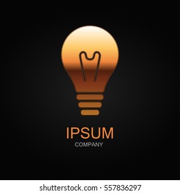 Lamp icon. Vector Illustration. Design logo element. Isolated on black background.