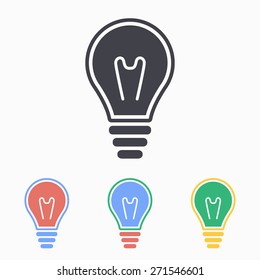 Lamp icon. Vector illustration, flat design. 