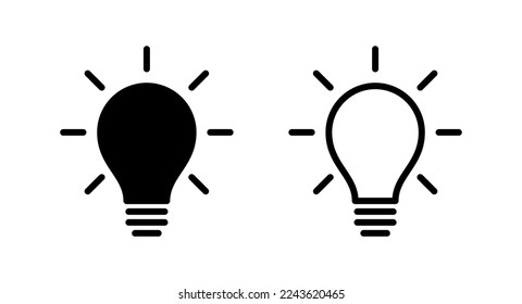 Ilustración vectorial del icono de la lámpara. Signo y símbolo de la bombilla. símbolo de idea.