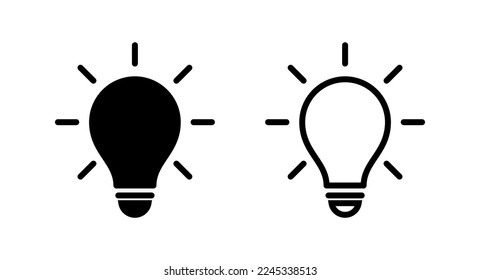 Lampensymbol, Vektorgrafik. Lichtbogenzeichen und Symbol. Ideensymbol.