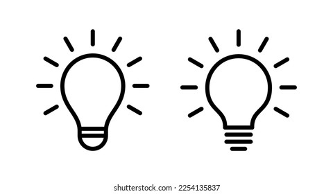 Lampensymbol, Vektorgrafik. Lichtbogenzeichen und Symbol. Ideensymbol.
