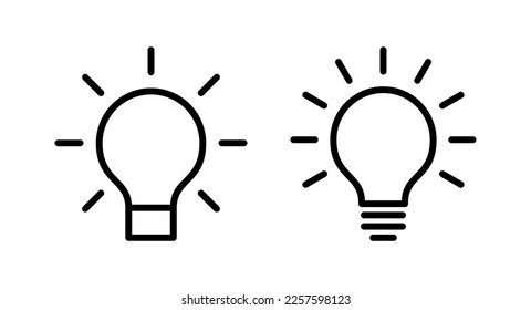 Ilustración vectorial del icono de la lámpara. Signo y símbolo de la bombilla. símbolo de idea.