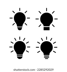 Ilustración vectorial del icono de la lámpara. Signo y símbolo de la bombilla. símbolo de idea.