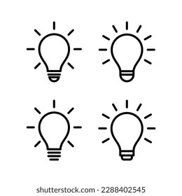 Ilustración vectorial del icono de la lámpara. Signo y símbolo de la bombilla. símbolo de idea.