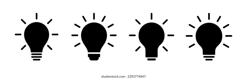 Lampensymbol, Vektorgrafik. Lichtbogenzeichen und Symbol. Ideensymbol.