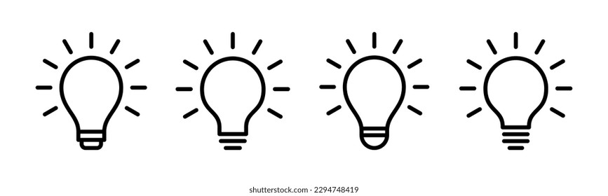 Ilustración vectorial del icono de la lámpara. Signo y símbolo de la bombilla. símbolo de idea.