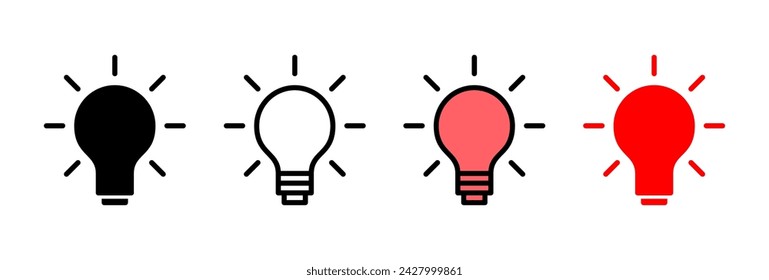 Ilustración vectorial de icono de lámpara. Signo y símbolo de la bombilla. símbolo de la idea.