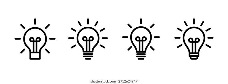Lampensymbol, Vektorgrafik. Lampe Zeichen und Symbol. Ideensymbol