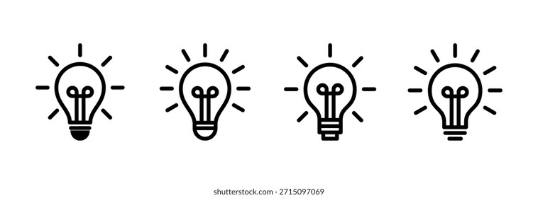 Lampensymbol, Vektorgrafik. Lampe Zeichen und Symbol. Ideensymbol