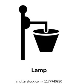 Lamp icon vector isolated on white background, logo concept of Lamp sign on transparent background, filled black symbol