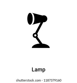 Lamp icon vector isolated on white background, logo concept of Lamp sign on transparent background, filled black symbol